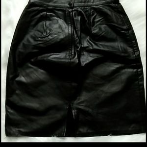 Genuine Leather Pencil Skirt